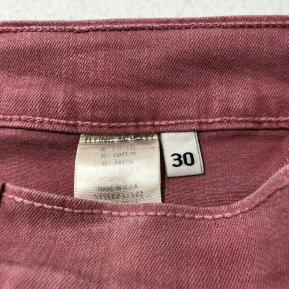 Flying Monkey Jeggings Skinny Jeans Women Size 30 Pink Orange Two Tone Dyed Moto - Picture 9 of 11